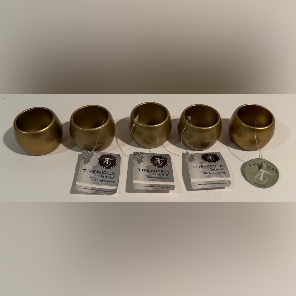 Trendex Home Joy Gold Napkin Ring Holders, Set of 5
